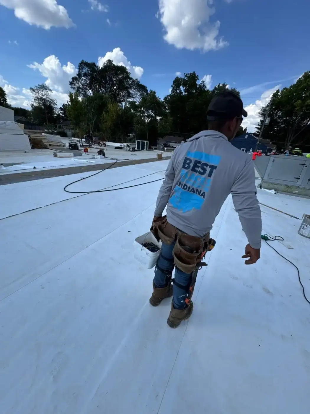 Commercial roof inspection documented in Nora